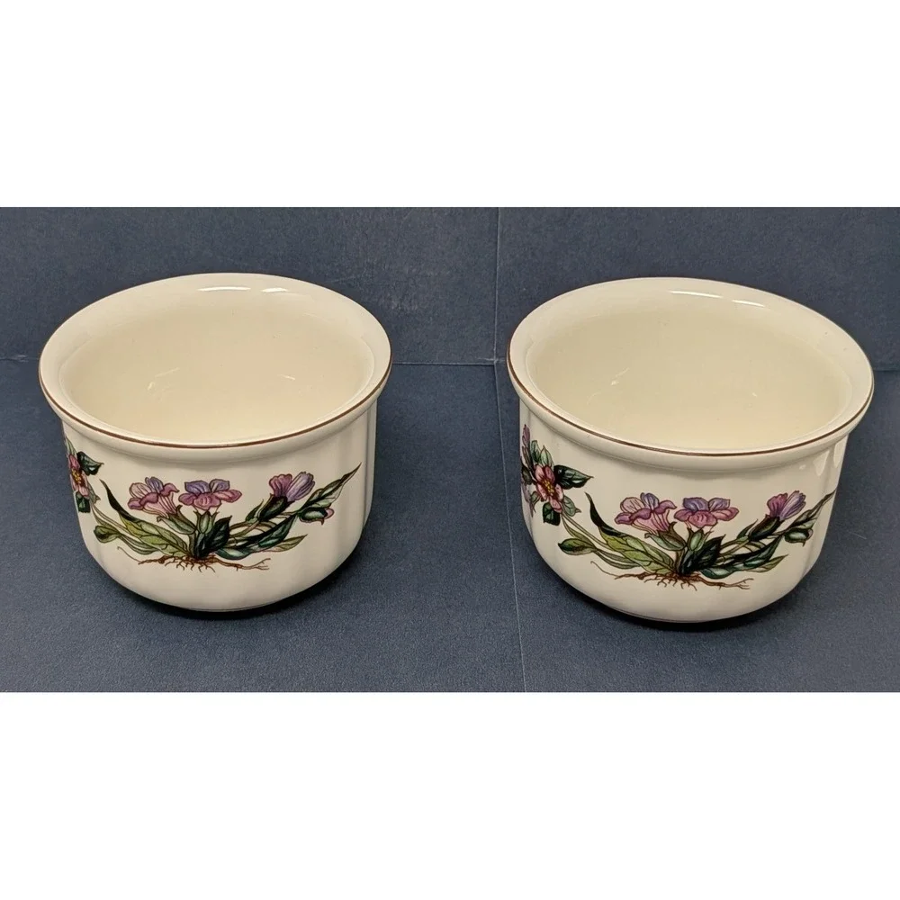 Villeroy & Boch Botanica Ramekins Set of 2 Cream Pulmonaria Officinalis
